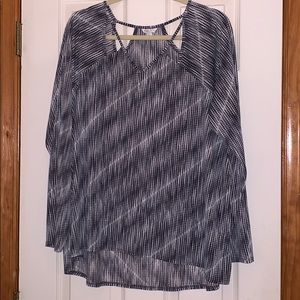 Cato long sleeve gray pattern blouse size XL